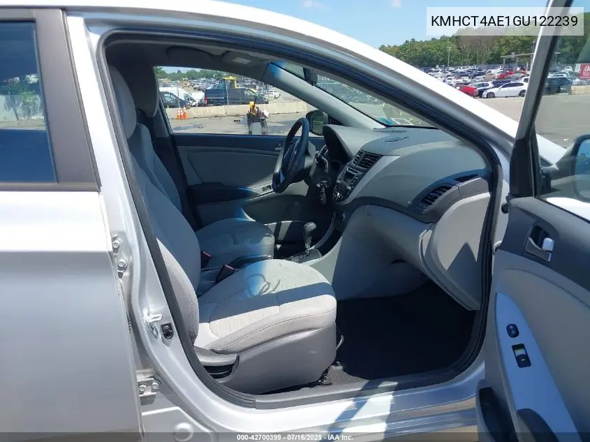 2016 Hyundai Accent Se VIN: KMHCT4AE1GU122239 Lot: 42700399