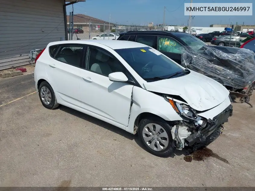 2016 Hyundai Accent Se VIN: KMHCT5AE8GU246997 Lot: 42748635