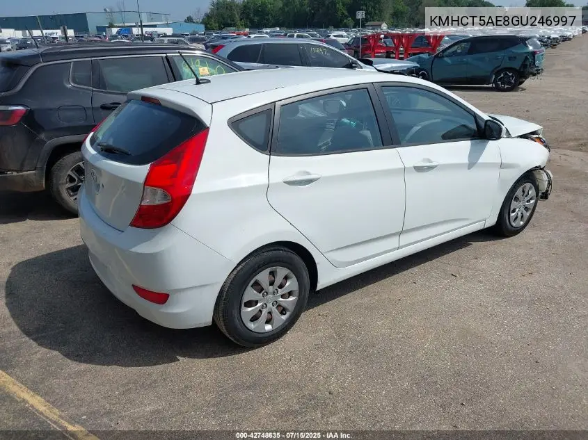 2016 Hyundai Accent Se VIN: KMHCT5AE8GU246997 Lot: 42748635