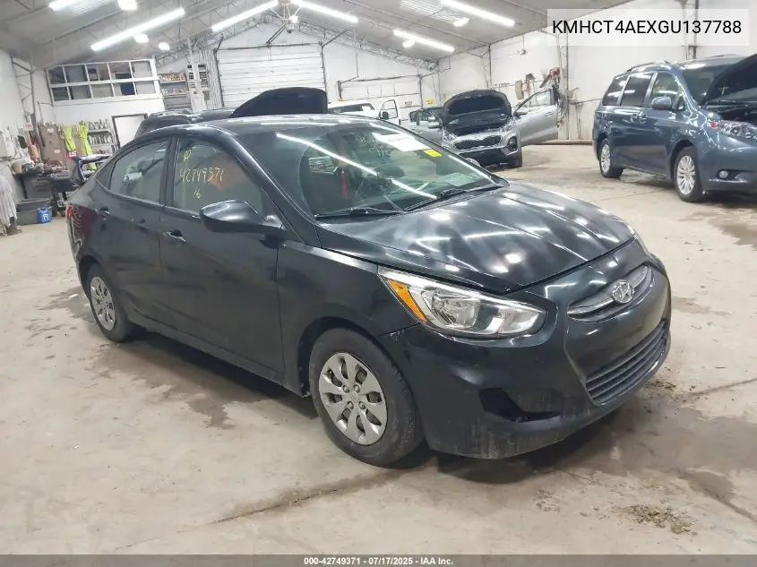 2016 Hyundai Accent Se VIN: KMHCT4AEXGU137788 Lot: 42749371