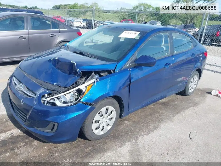 kmhct4ae8gu008688 KMHCT4AE8GU008688 2016 Hyundai Accent Se