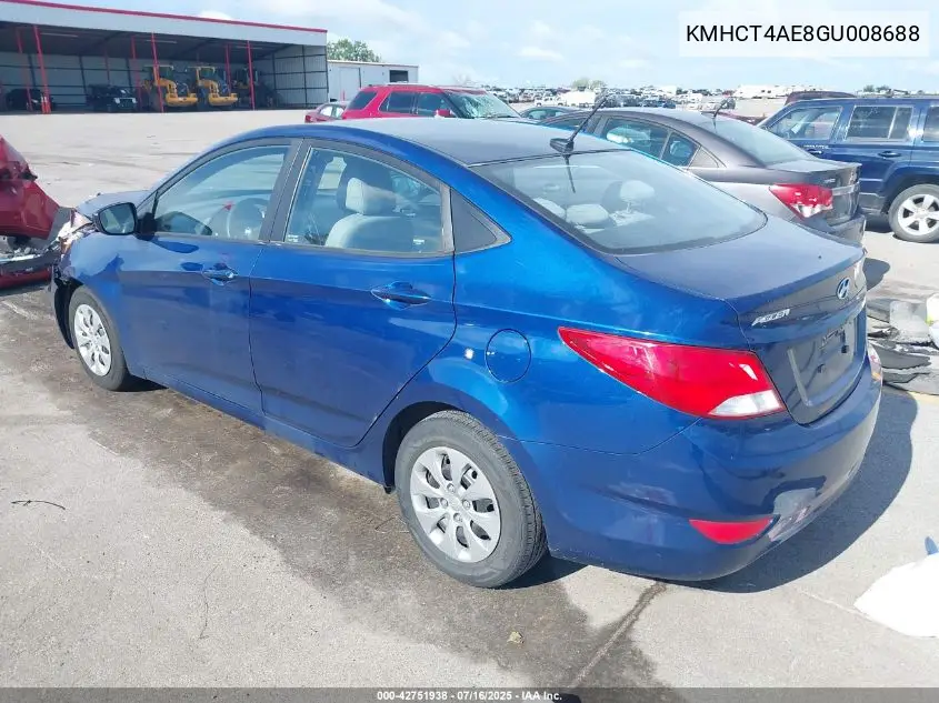 kmhct4ae8gu008688 KMHCT4AE8GU008688 2016 Hyundai Accent Se
