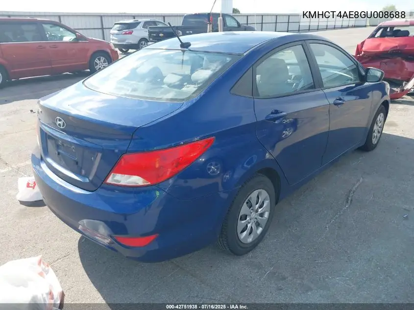 kmhct4ae8gu008688 KMHCT4AE8GU008688 2016 Hyundai Accent Se