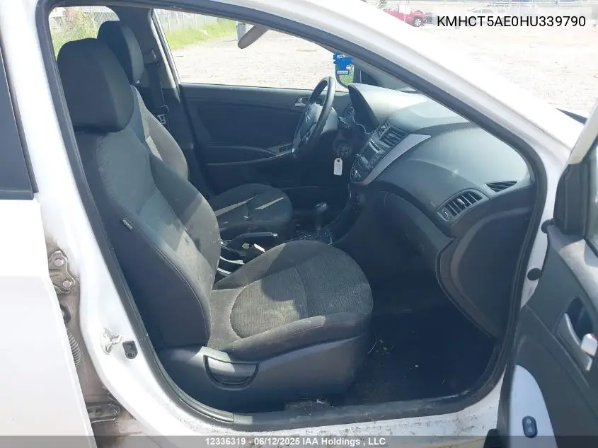 2017 Hyundai Accent Gl VIN: KMHCT5AE0HU339790 Lot: 12336319