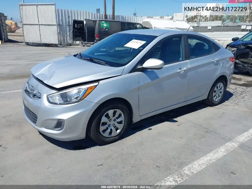 2017 Hyundai Accent Se VIN: KMHCT4AE2HU172729 Lot: 42576275