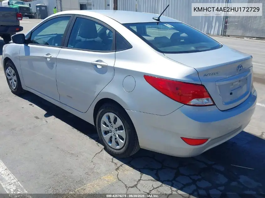 2017 Hyundai Accent Se VIN: KMHCT4AE2HU172729 Lot: 42576275