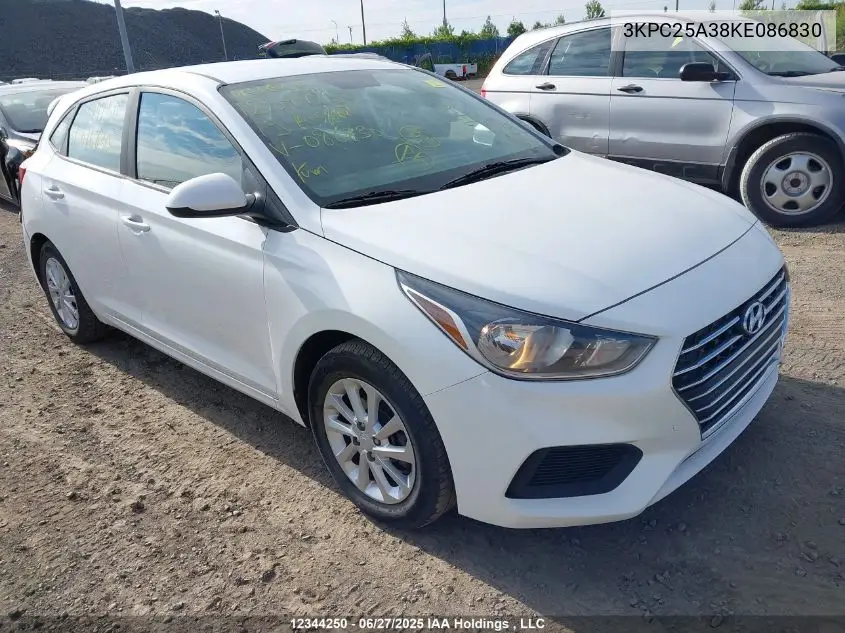 2019 Hyundai Accent Preferred VIN: 3KPC25A38KE086830 Lot: 12344250
