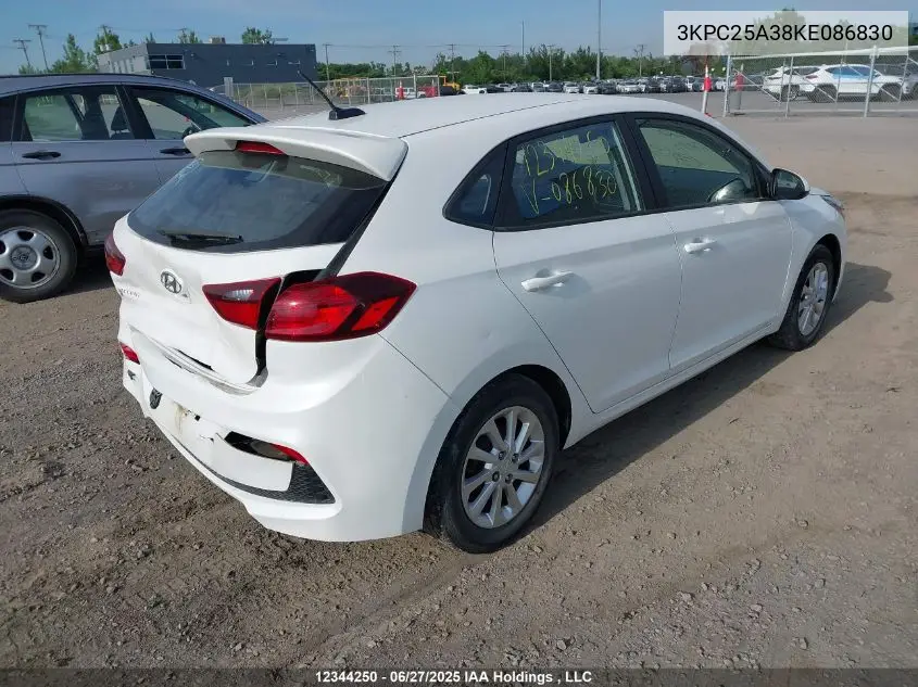 2019 Hyundai Accent Preferred VIN: 3KPC25A38KE086830 Lot: 12344250