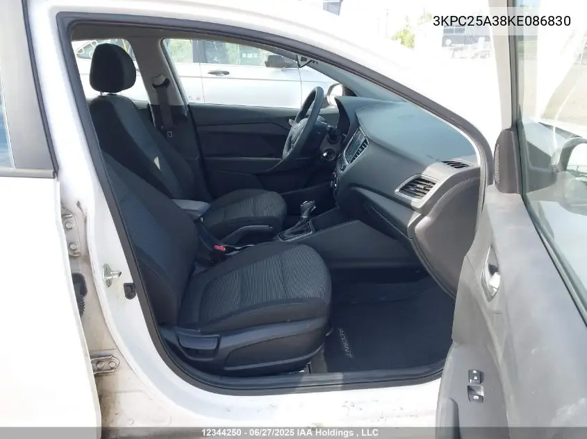 2019 Hyundai Accent Preferred VIN: 3KPC25A38KE086830 Lot: 12344250