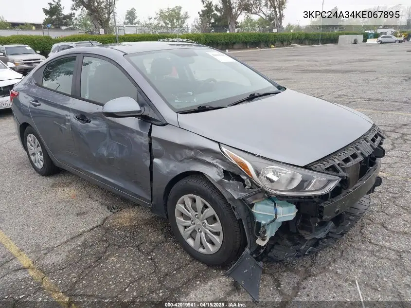 2019 Hyundai Accent Se VIN: 3KPC24A34KE067895 Lot: 42019941