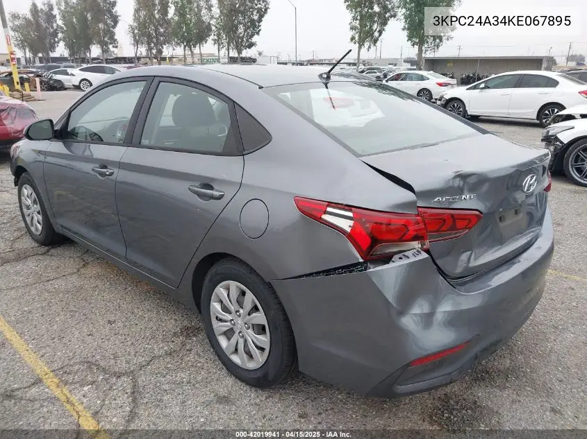 2019 Hyundai Accent Se VIN: 3KPC24A34KE067895 Lot: 42019941