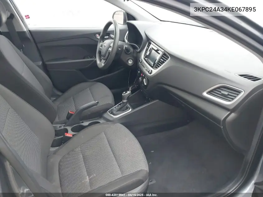 2019 Hyundai Accent Se VIN: 3KPC24A34KE067895 Lot: 42019941