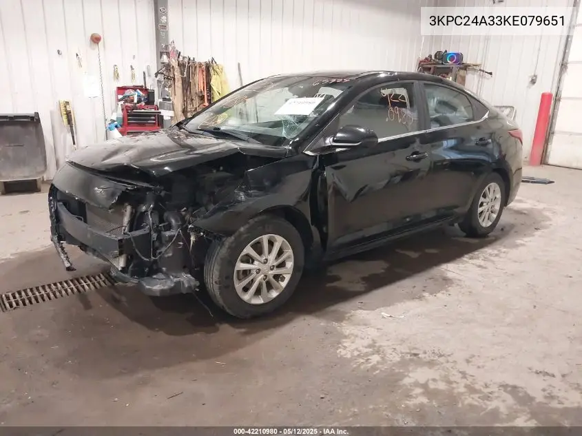 2019 Hyundai Accent Sel VIN: 3KPC24A33KE079651 Lot: 42210980