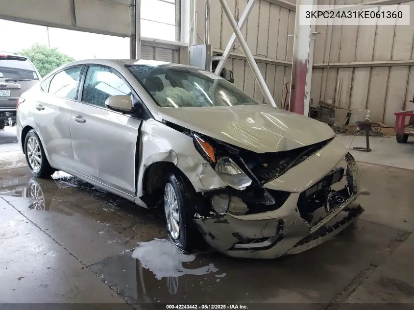 2019 Hyundai Accent Sel VIN: 3KPC24A31KE061360 Lot: 42243442