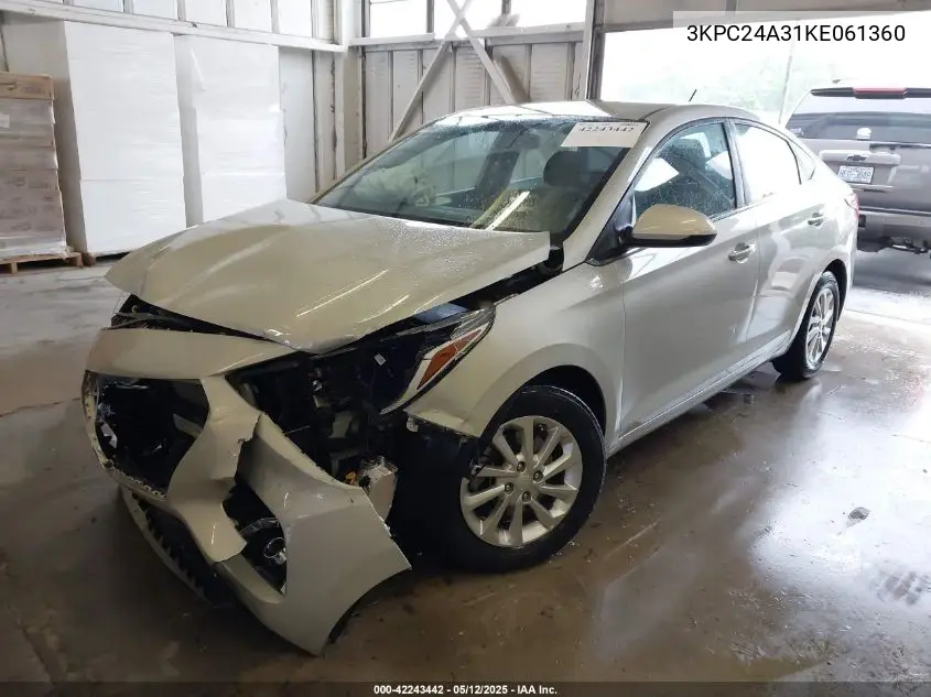 2019 Hyundai Accent Sel VIN: 3KPC24A31KE061360 Lot: 42243442