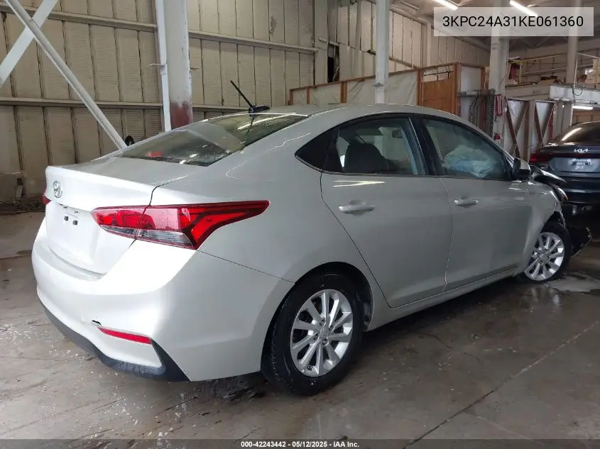 2019 Hyundai Accent Sel VIN: 3KPC24A31KE061360 Lot: 42243442