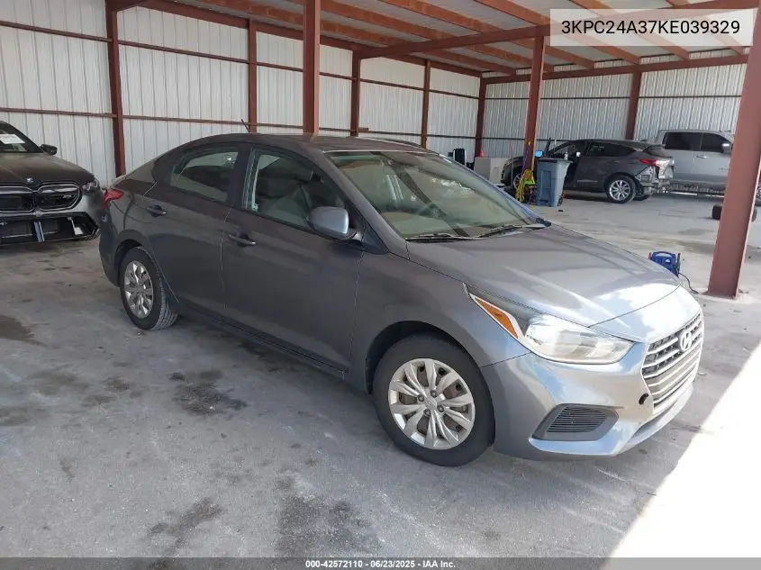 2019 Hyundai Accent Se VIN: 3KPC24A37KE039329 Lot: 42572110