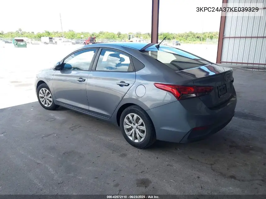 2019 Hyundai Accent Se VIN: 3KPC24A37KE039329 Lot: 42572110