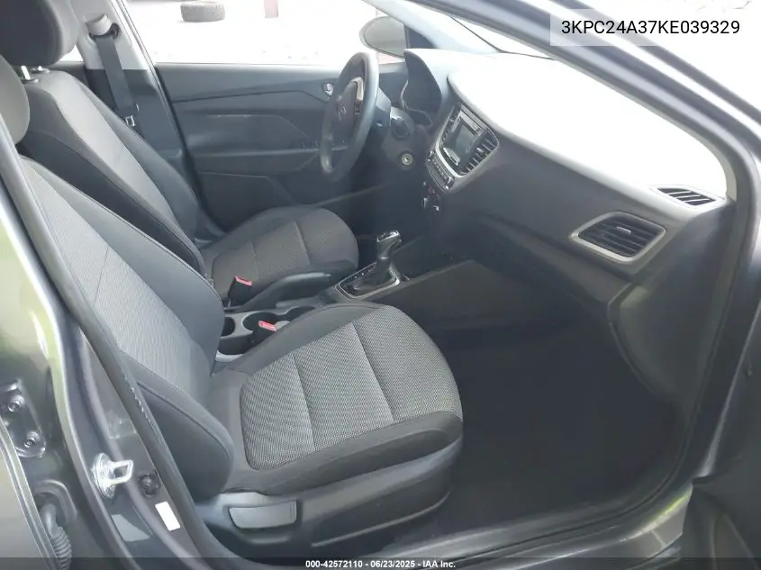 2019 Hyundai Accent Se VIN: 3KPC24A37KE039329 Lot: 42572110