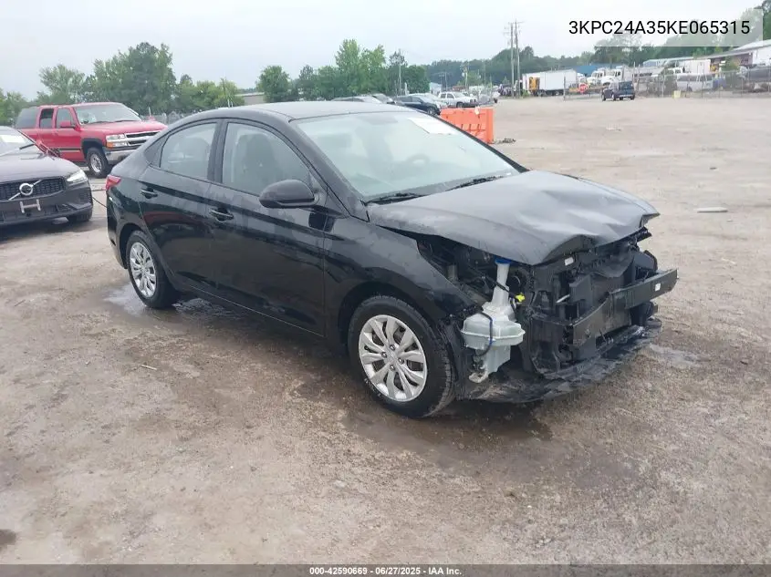 2019 Hyundai Accent Se VIN: 3KPC24A35KE065315 Lot: 42590669