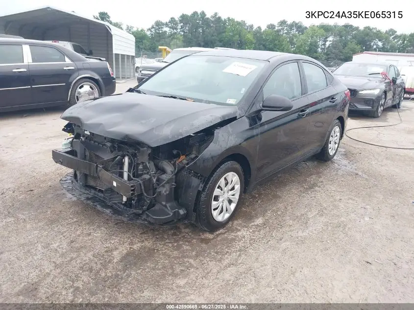 2019 Hyundai Accent Se VIN: 3KPC24A35KE065315 Lot: 42590669