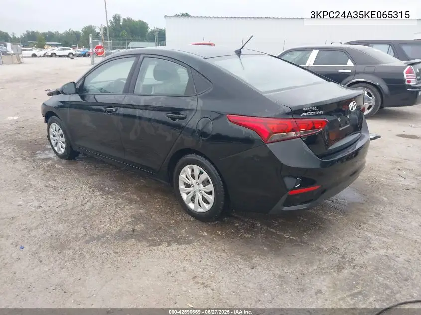2019 Hyundai Accent Se VIN: 3KPC24A35KE065315 Lot: 42590669