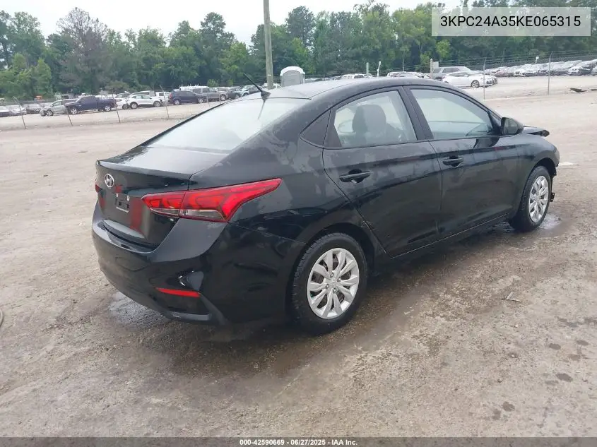 2019 Hyundai Accent Se VIN: 3KPC24A35KE065315 Lot: 42590669