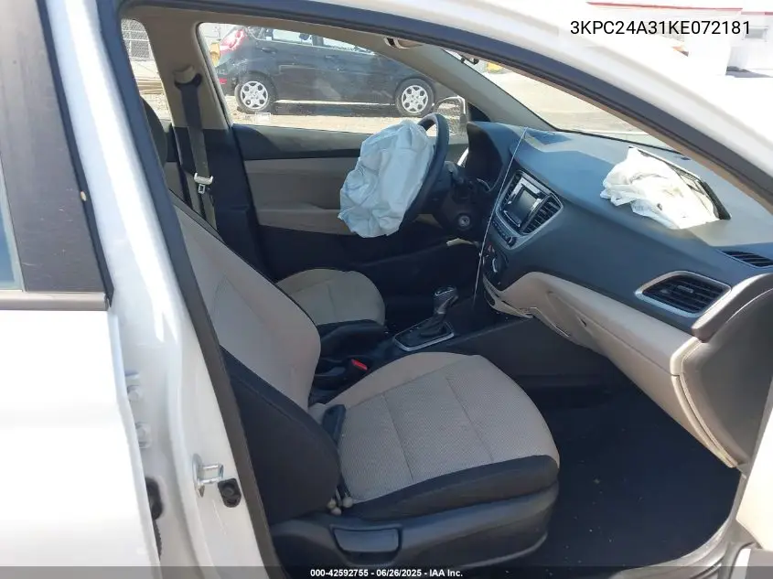 2019 Hyundai Accent Se VIN: 3KPC24A31KE072181 Lot: 42592755