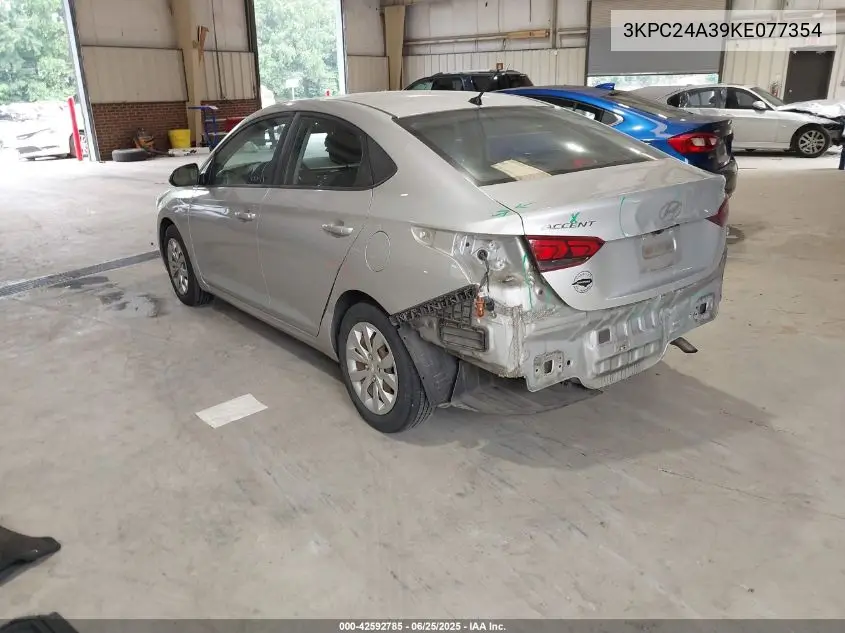 2019 Hyundai Accent Se VIN: 3KPC24A39KE077354 Lot: 42592785