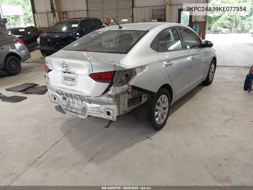 2019 Hyundai Accent Se VIN: 3KPC24A39KE077354 Lot: 42592785