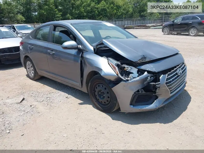 2019 Hyundai Accent Se VIN: 3KPC24A33KE087104 Lot: 42594438