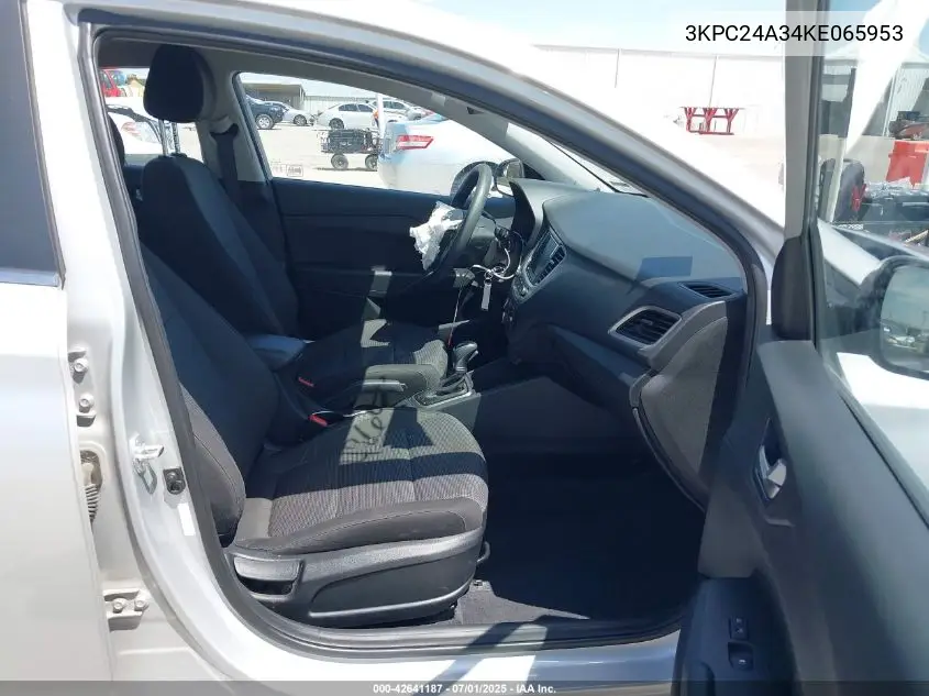 2019 Hyundai Accent Sel VIN: 3KPC24A34KE065953 Lot: 42641187