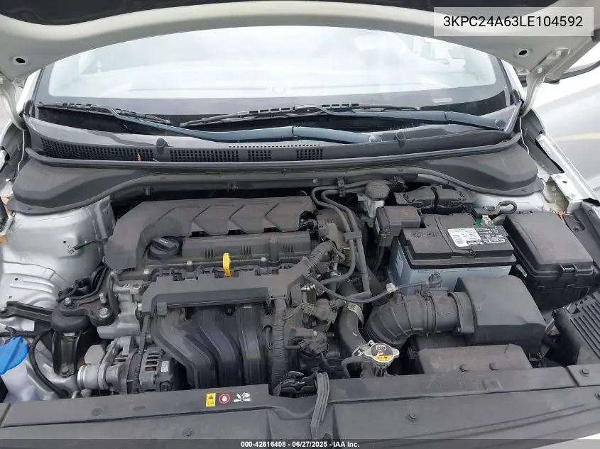 2020 Hyundai Accent Se VIN: 3KPC24A63LE104592 Lot: 42616408