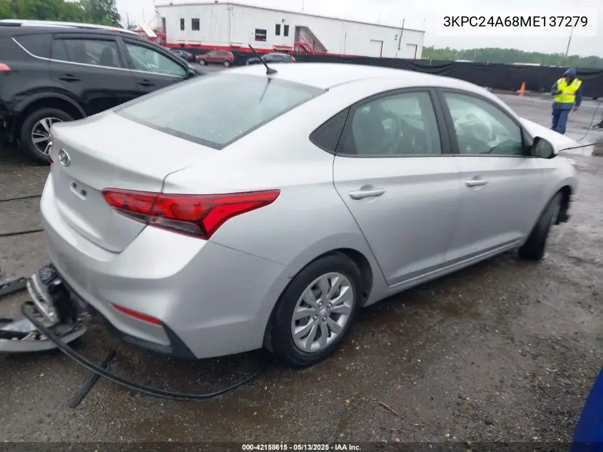 2021 Hyundai Accent Se VIN: 3KPC24A68ME137279 Lot: 42158615