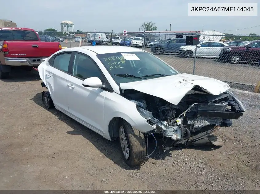 2021 Hyundai Accent Se VIN: 3KPC24A67ME144045 Lot: 42623662