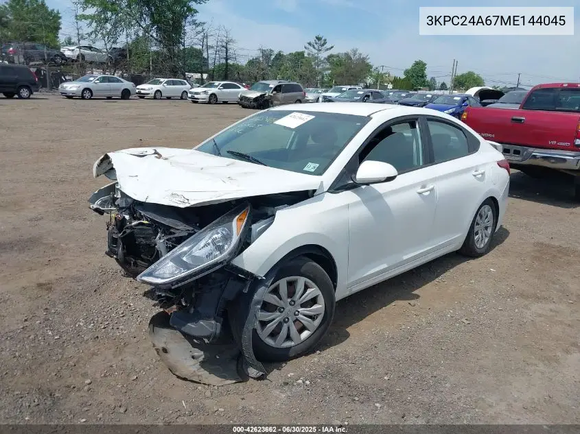 2021 Hyundai Accent Se VIN: 3KPC24A67ME144045 Lot: 42623662