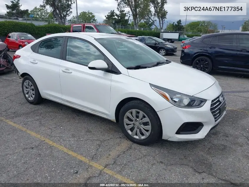 2022 Hyundai Accent Se VIN: 3KPC24A67NE177354 Lot: 42255732
