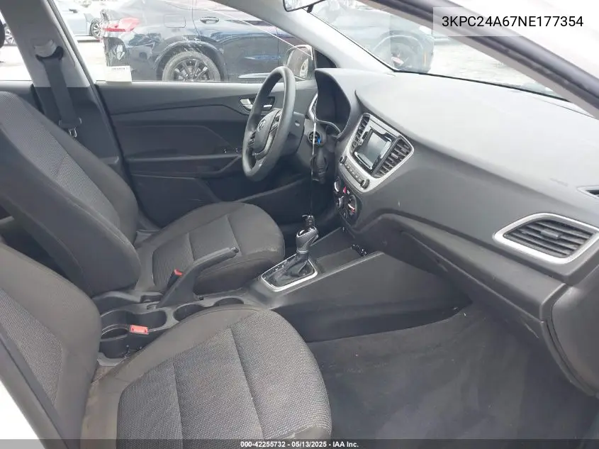 2022 Hyundai Accent Se VIN: 3KPC24A67NE177354 Lot: 42255732