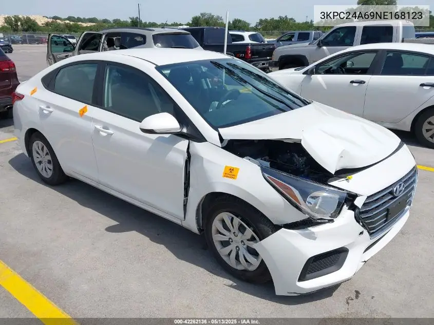 2022 Hyundai Accent Se VIN: 3KPC24A69NE168123 Lot: 42262136