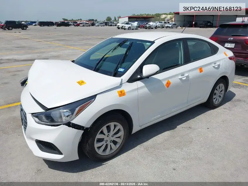 2022 Hyundai Accent Se VIN: 3KPC24A69NE168123 Lot: 42262136