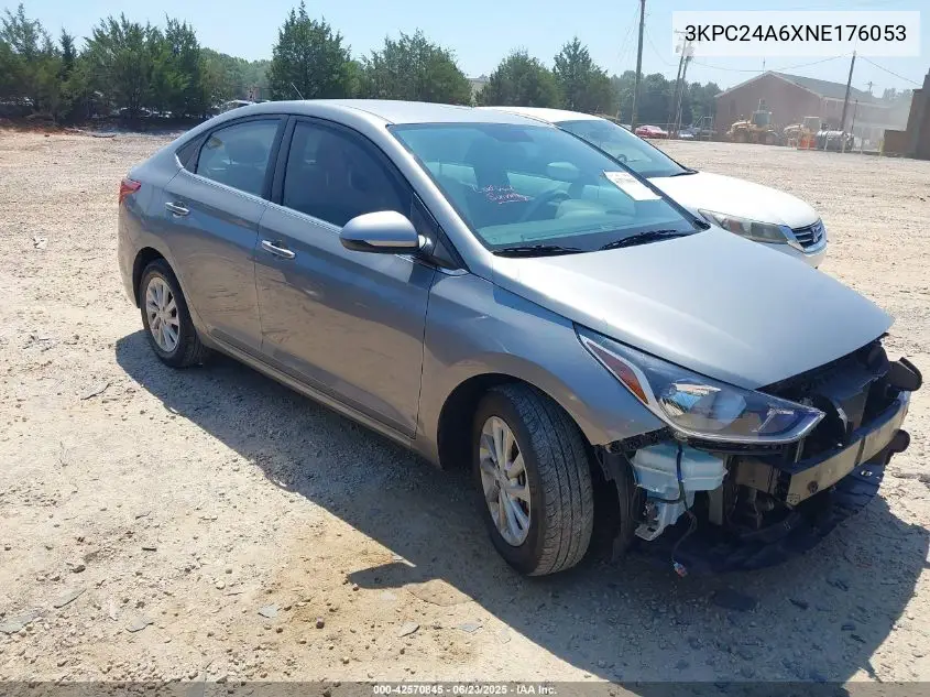 2022 Hyundai Accent Sel VIN: 3KPC24A6XNE176053 Lot: 42570845