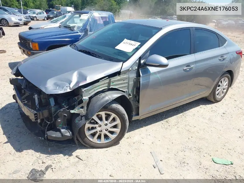 2022 Hyundai Accent Sel VIN: 3KPC24A6XNE176053 Lot: 42570845