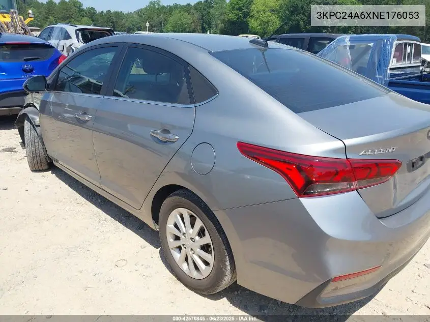 2022 Hyundai Accent Sel VIN: 3KPC24A6XNE176053 Lot: 42570845