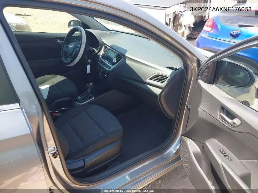 2022 Hyundai Accent Sel VIN: 3KPC24A6XNE176053 Lot: 42570845
