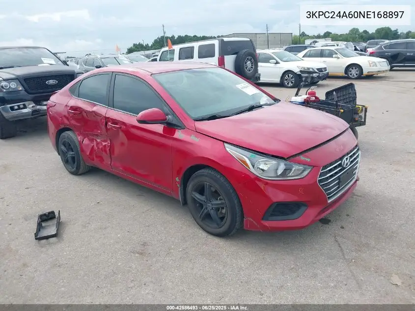 2022 Hyundai Accent Se VIN: 3KPC24A60NE168897 Lot: 42586493