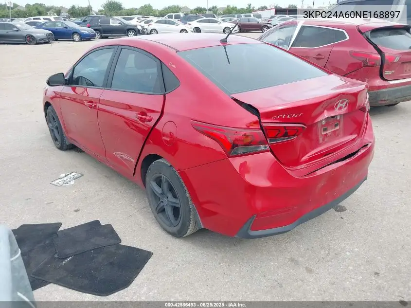 2022 Hyundai Accent Se VIN: 3KPC24A60NE168897 Lot: 42586493