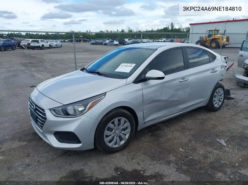 2022 Hyundai Accent Se VIN: 3KPC24A69NE184810 Lot: 42596346