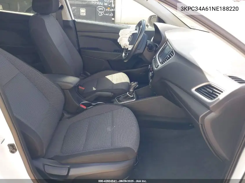 2022 Hyundai Accent Limited VIN: 3KPC34A61NE188220 Lot: 42604541