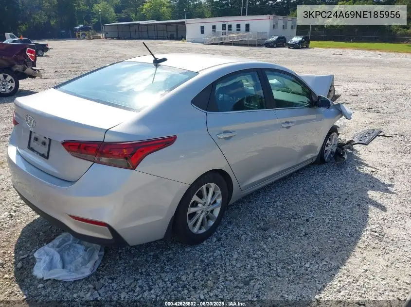 2022 Hyundai Accent Sel VIN: 3KPC24A69NE185956 Lot: 42625802