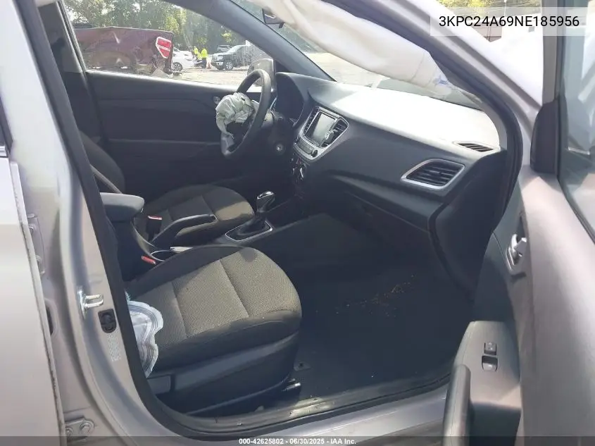 2022 Hyundai Accent Sel VIN: 3KPC24A69NE185956 Lot: 42625802